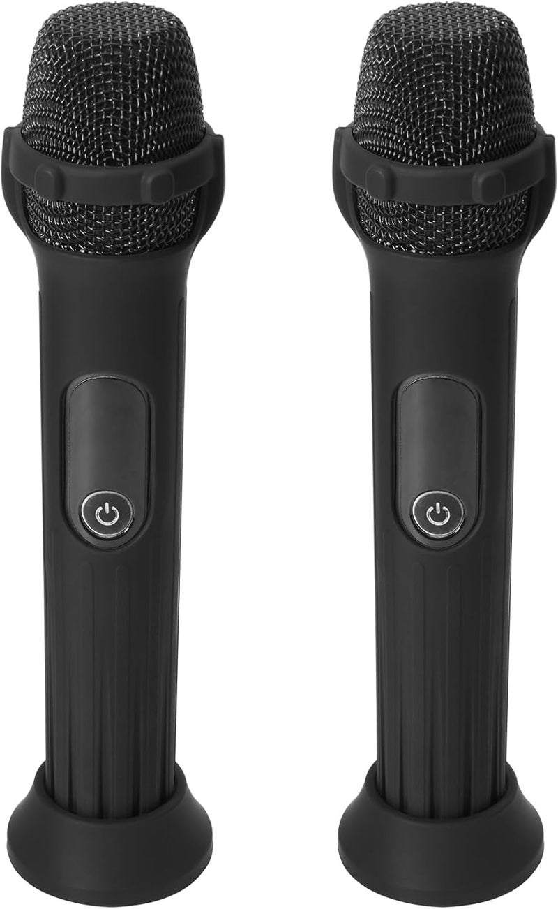 TXesign Silicone Case for JBL Wireless Two Microphone-2 Pack, Anti-Rolling Protective Case with Base Rod Mic Sleeves Microphone Stand for Disco Stage Party TV Show (Black) - Image 1
